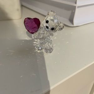 Swarovski kris bear with pink heart